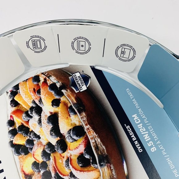 Anchor Hocking Fluted Deep Pie Dish Plate With Handles 9.5" Clear Glass USA NEW - Picture 8 of 8